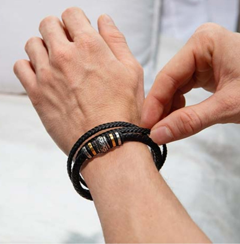 To My Son - Mens Leather Bracelet
